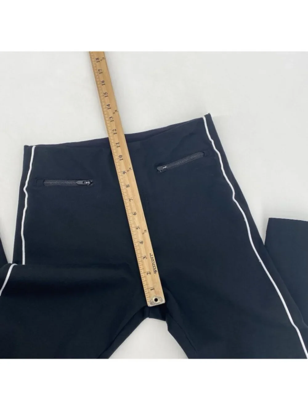 Spanx Perfect Ankle Skinny Side Piping Slimming Pants Black Size Medium